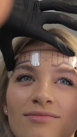 professional eyebrow measuring and mapping for cosmetic treatment