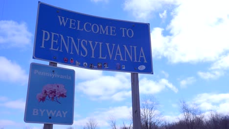 a sign welcomes visitors to pennsylvania 1