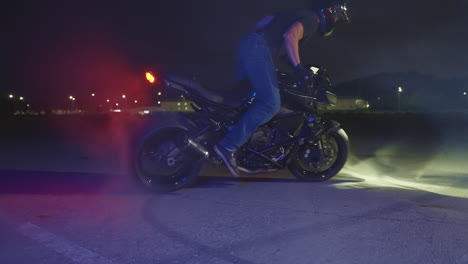 motorcycle stunt at night