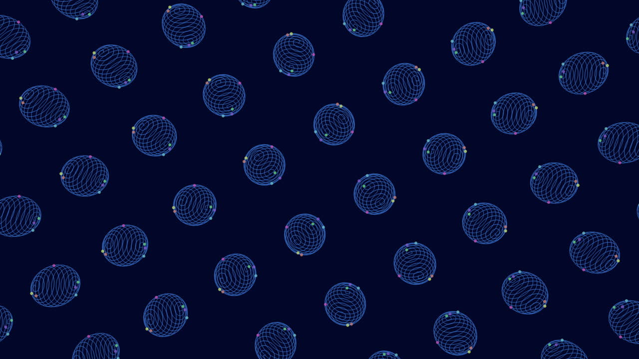 Symmetrical floating circles create stunning pattern on dark background