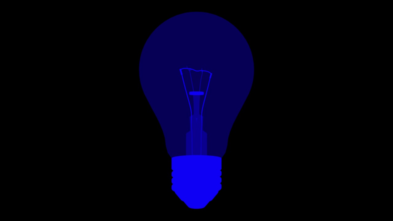 전구 아이콘 아이디어, 현대 전구 라인 아이콘 애니메이션 검은색 배경, 불타는 전구, 훌륭한 아이디어 - 네이비 블루