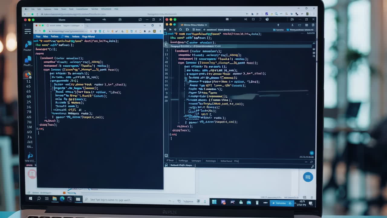 Laptop Screen Showing Coding