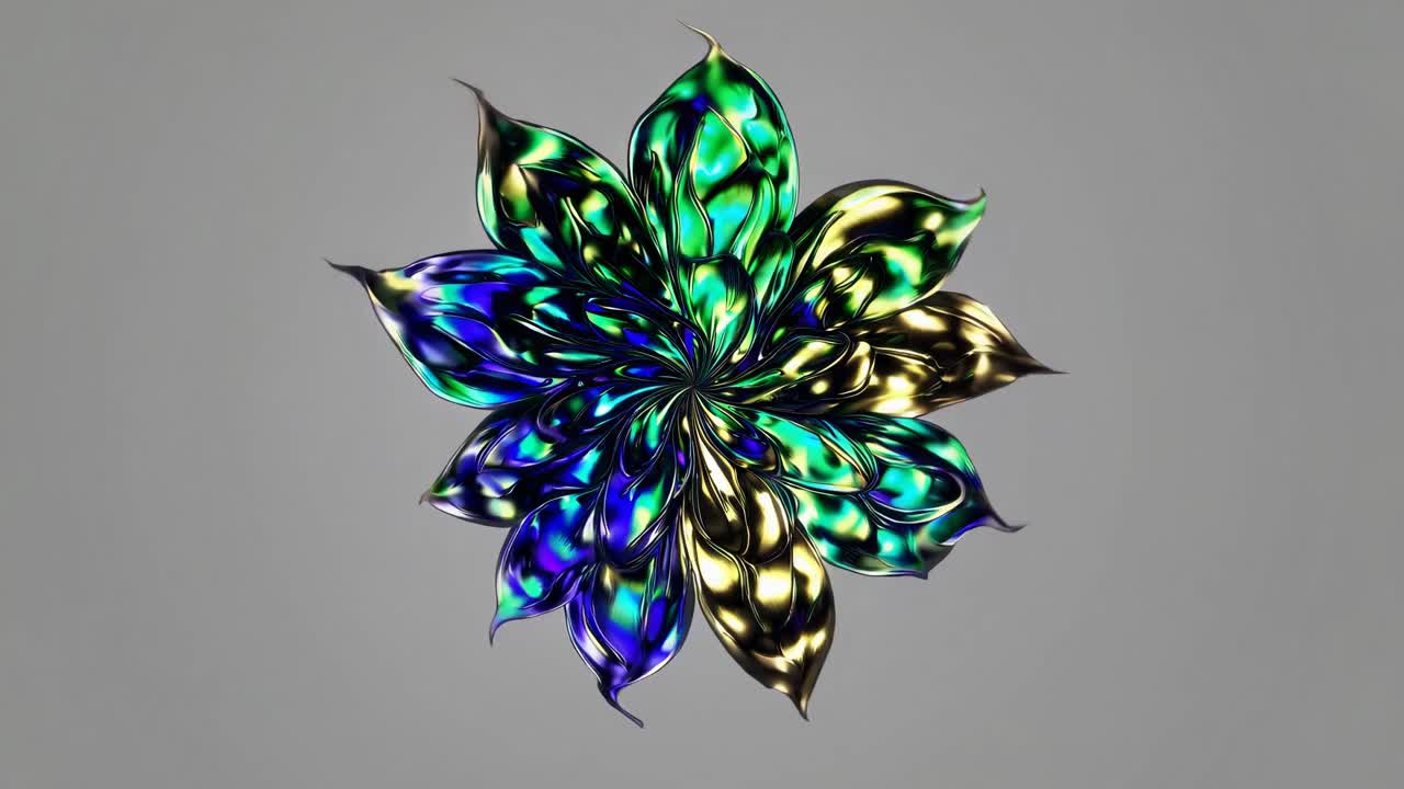 Abstract Iridescent Flower Design