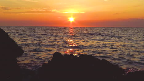 golden okinawa sunset over the japanese sea.