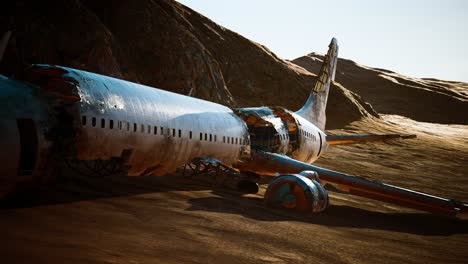 abandoned-crushed-plane-in-desert