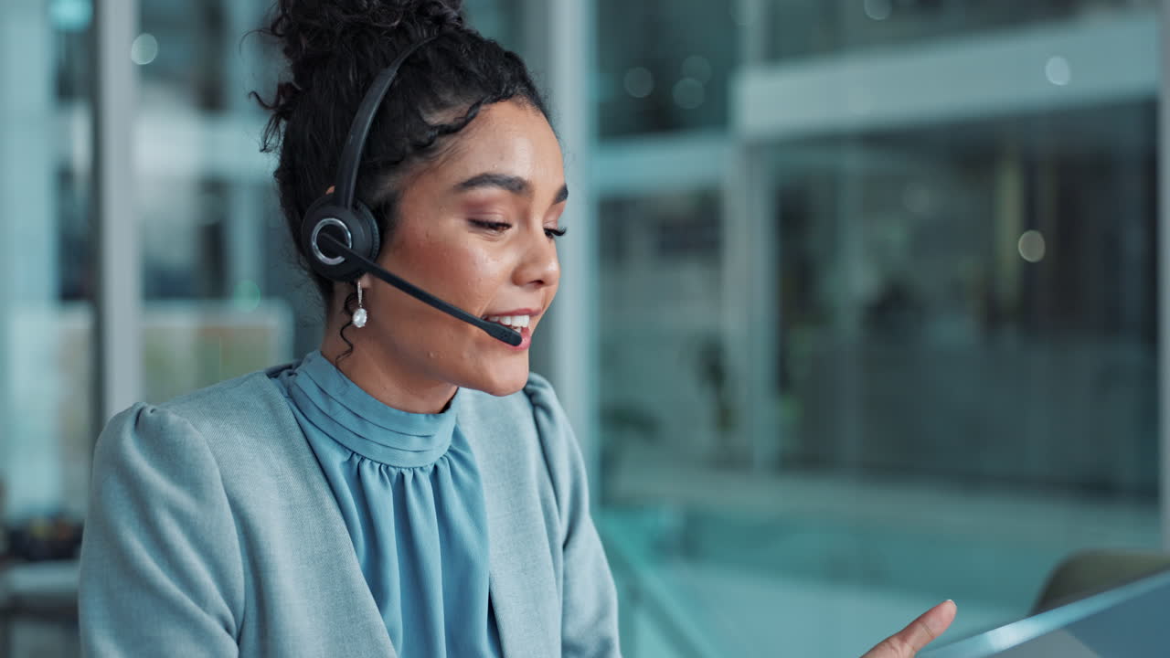Business woman in a call center