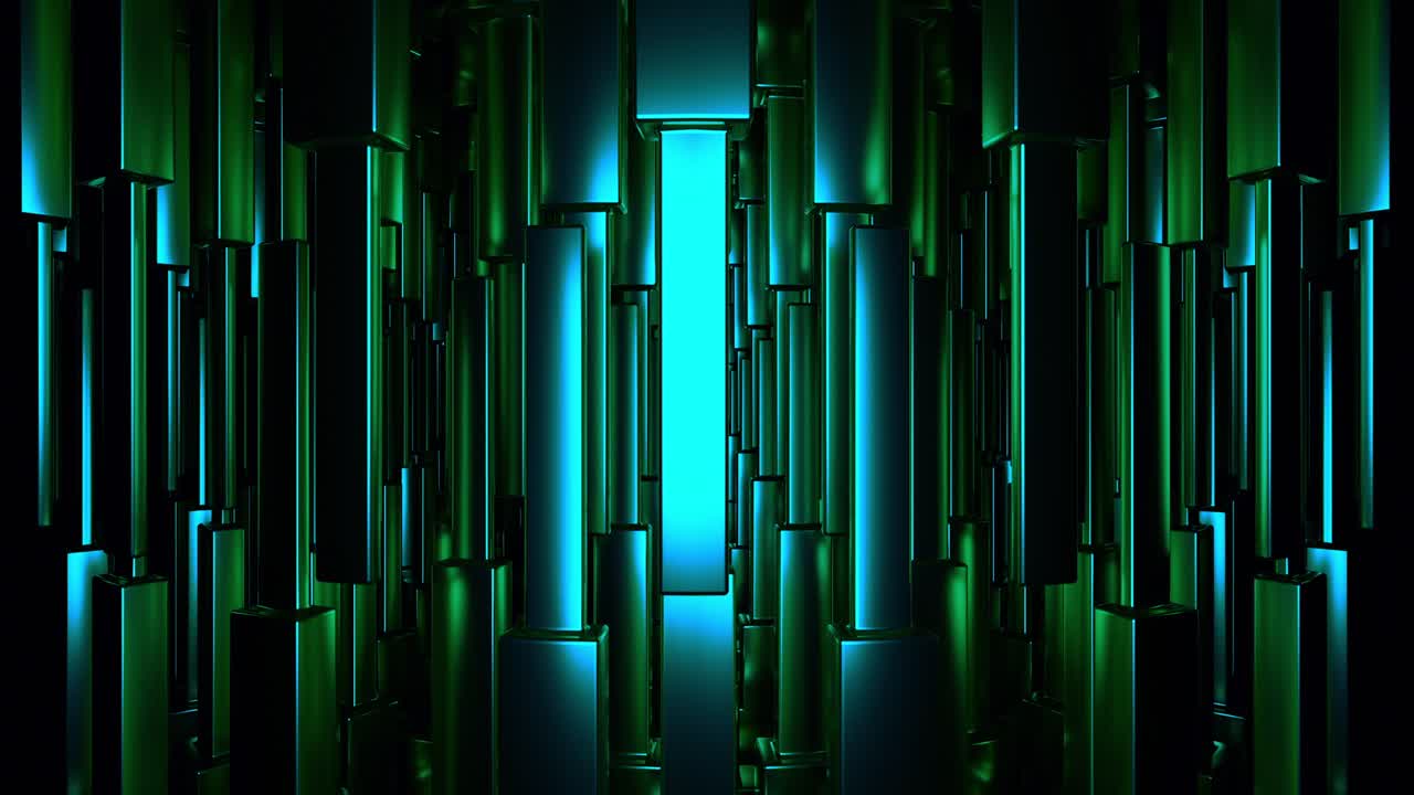 Abstract Green and Blue Geometric Tunnel