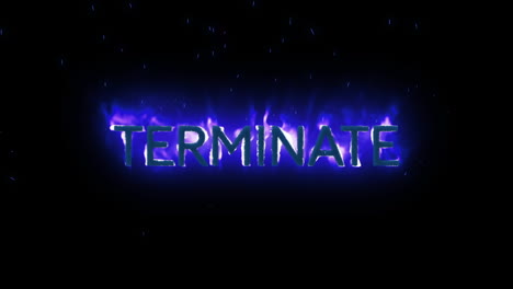 terminate text appearing on purple fire