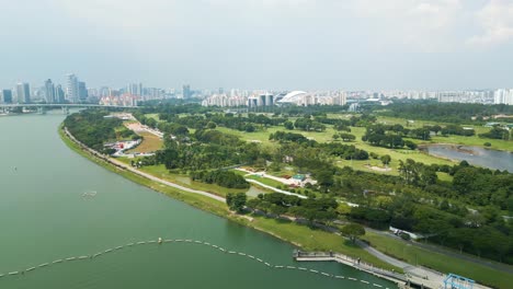 drone shot of marina east park, singapore