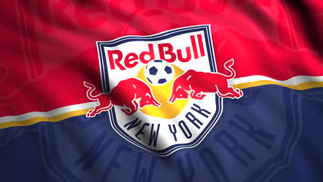 red bull new york soccer team logo on fabric