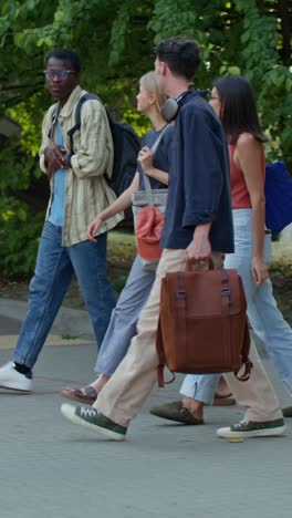 students walking on campus