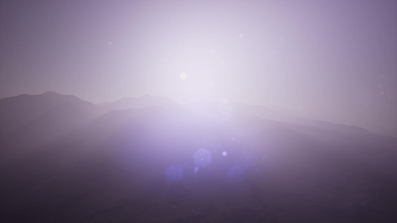 안개 속 에 있는 공중 의 초록색 언덕 풍경