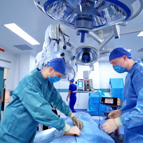 surgery operating room with equipment