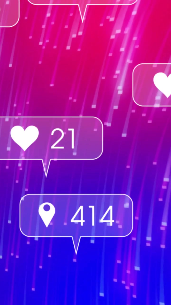 Vertical video: Bubbles popping and shifting after falling streaks, showing icons, counts for likes