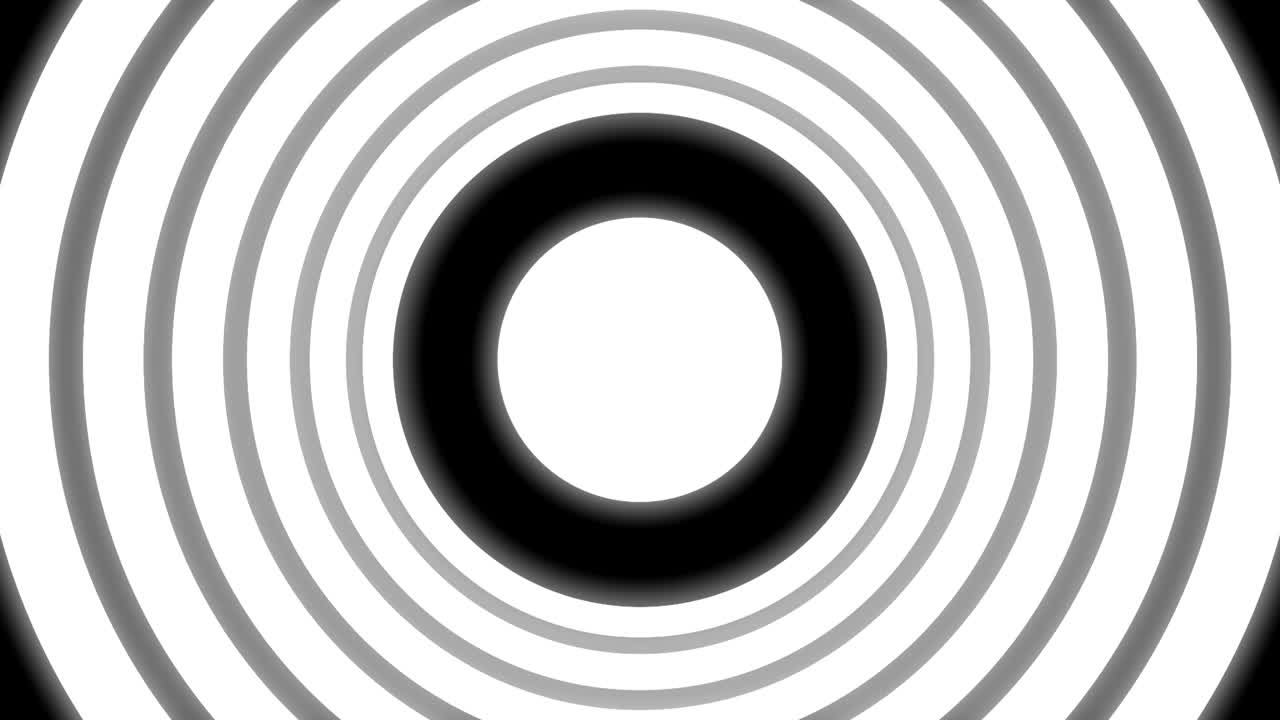 luces de brillo láser abstractas que giran en círculos concéntricos, arco iris espectro psicodélico de colores, baile disco y música electrónica de fondo, bucle sin costuras listo en pantalla verde de tecla de croma