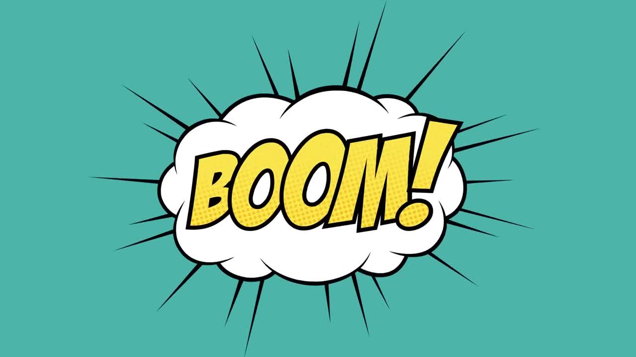 5 opciones de texto cómico y burbujas de discurso retro contra un fondo verde