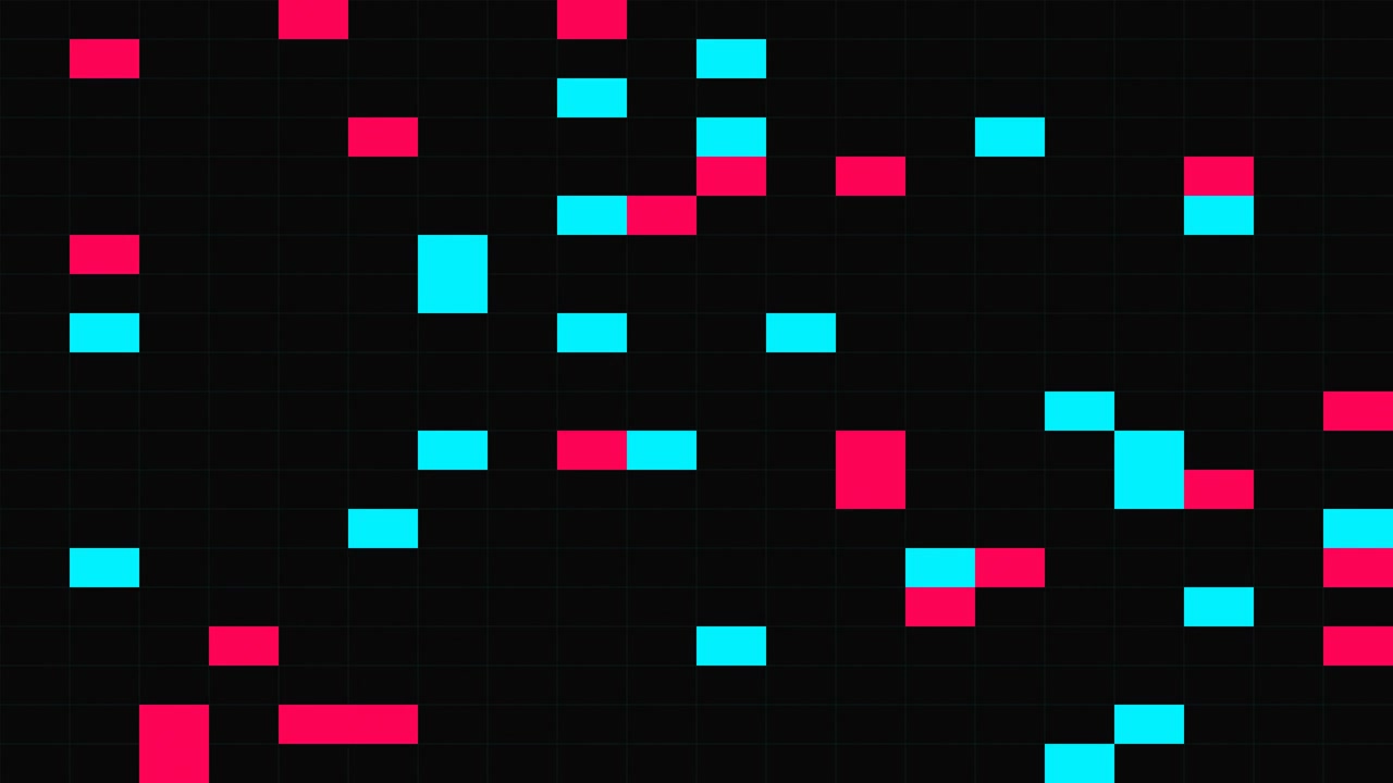 Abstract Motion Graphics with Geometric Shapes and Grid Background