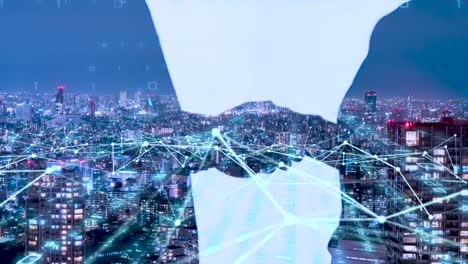 5g and ai technology, global communication network concept. business graph. global business.