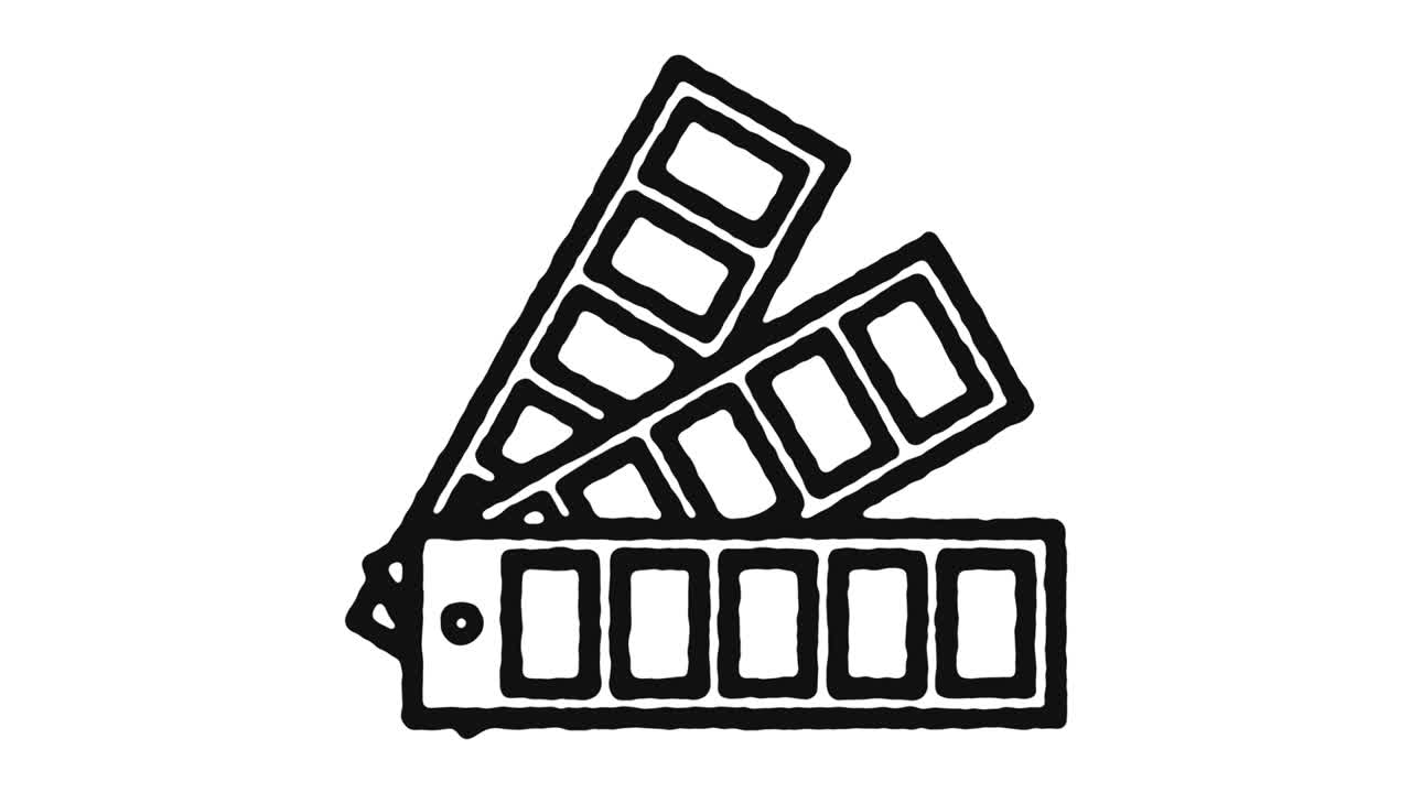 컬러 팔레트 아이콘 애니메이션 영상 및 알파 채널