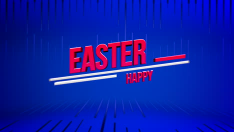 saludo de pascua en letras rojas sobre fondo azul feliz pascua