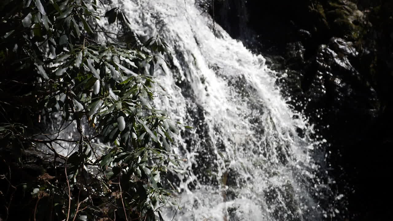 Slow motion of mountain waterfall....180 frames per second