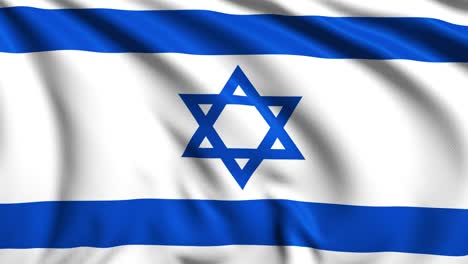 flag of israel with fabric structure in the wind (loopable)