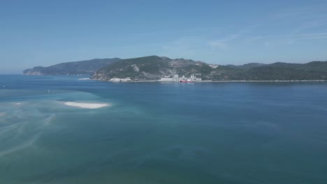 aerial scenic view of the coastal part of arrabida natural park, portugal