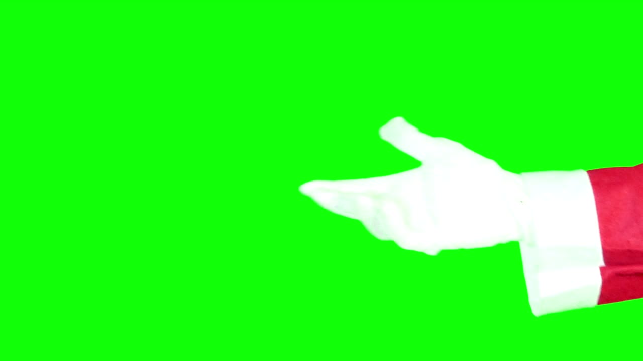 손을 가리키는 제스처 산타클로스 크리스마스 그린 스크린 4k 크로마 키