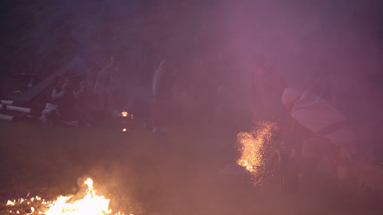 Medieval blacksmith demonstration at a historical reenactment