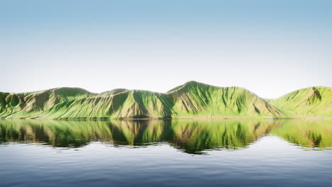 landforms and lake in the nature, 3d rendering.