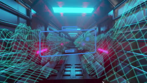 un túnel brillante con rastros de luz roja y azul moviéndose en un movimiento hipnótico.