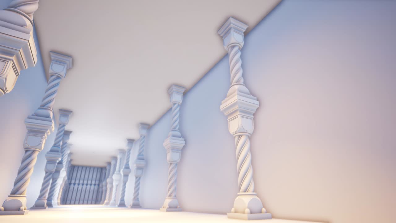 기둥이 있는 빈 복도 궁전