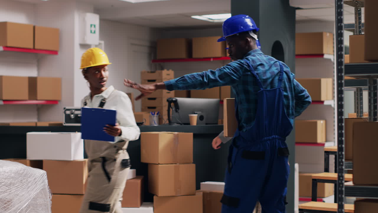 trabajadores de almacén que gestionan el inventario