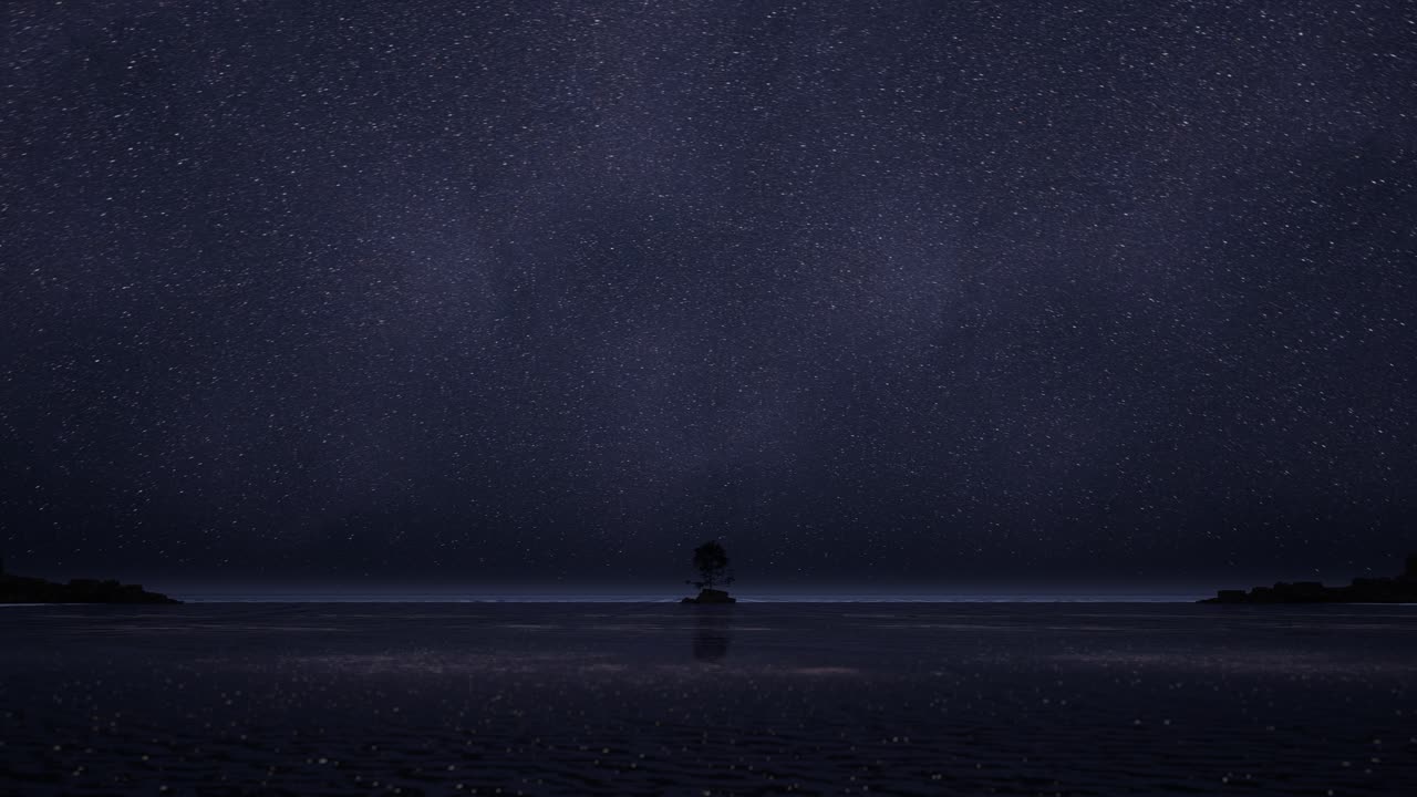 별이 있는 밤의 해변 장면