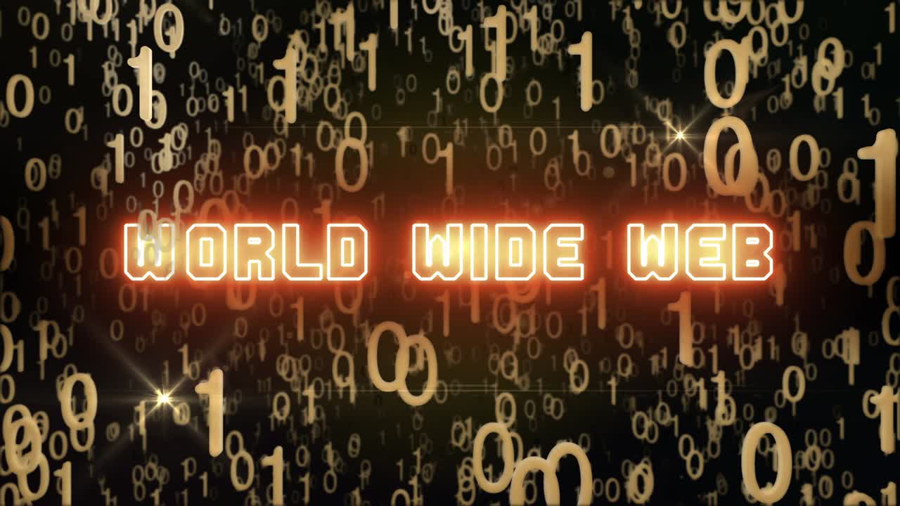 Golden World Wide Web concept with digital code