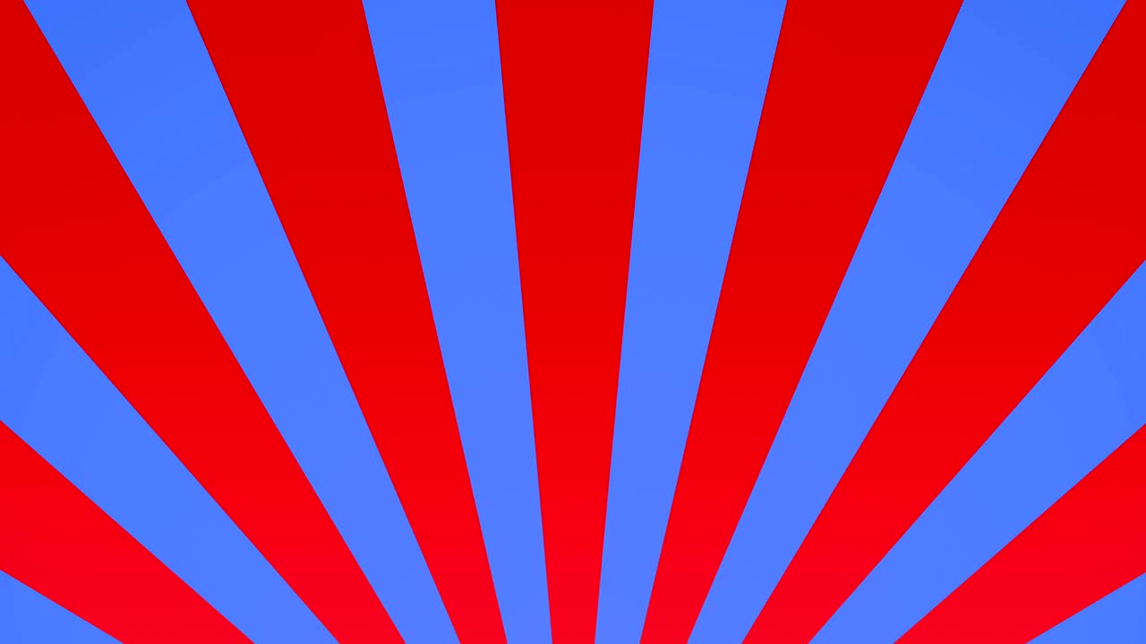 radial rising sun burst loop: 기하학적 움직임 배경: 파란색과 빨간색
