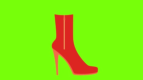 animation of a shoes with a hill  on a green screen background