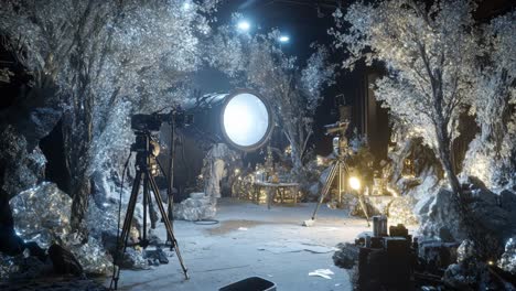 la configuración del estudio de winter wonderland