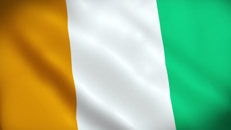 4k national animated sign of ivory coast, animated ivory coast flag, ivory coast flag waving, the national flag of ivory coast animated.