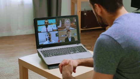 young man on a video conference