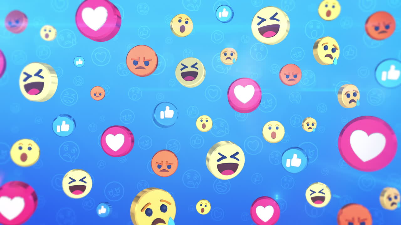 Emoji social media fluttuanti