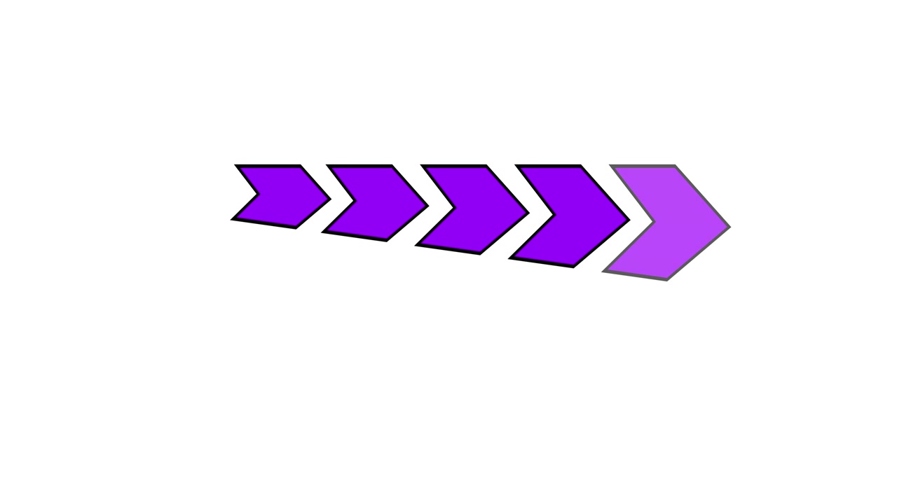 Animated Purple Arrows Progressing on a White Background