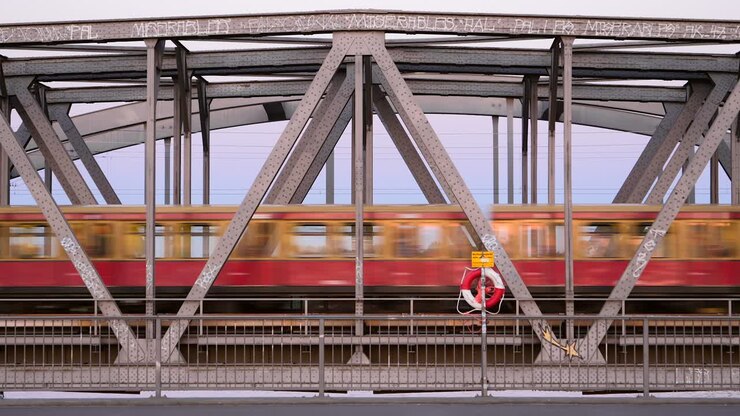 Train Passing Over Bridge