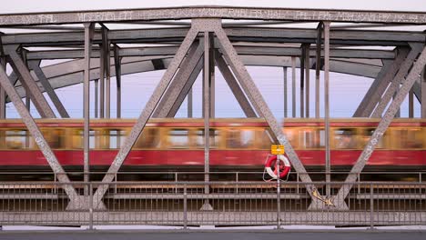 train passing over bridge