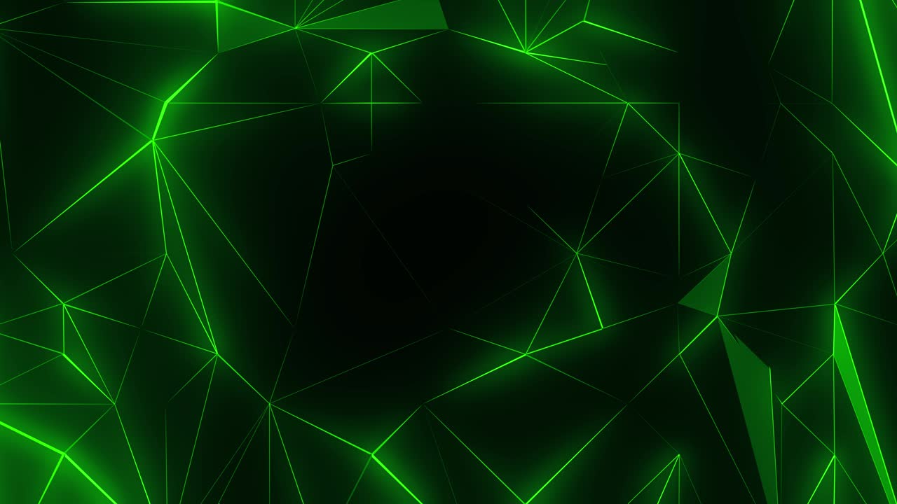 imágenes futuristas abstractas con red verde neón. estructura de cristal oscuro. patrón de pulso geométrico 3d. fondo de movimiento de bucle vj. animación 4k - renderización 3d