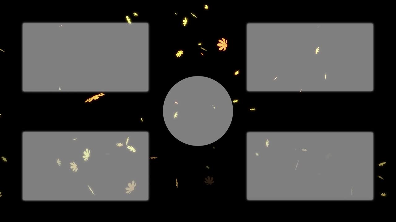 코스모스 꽃 입자 엔드 카드 엔딩 스크린 모션 그래픽