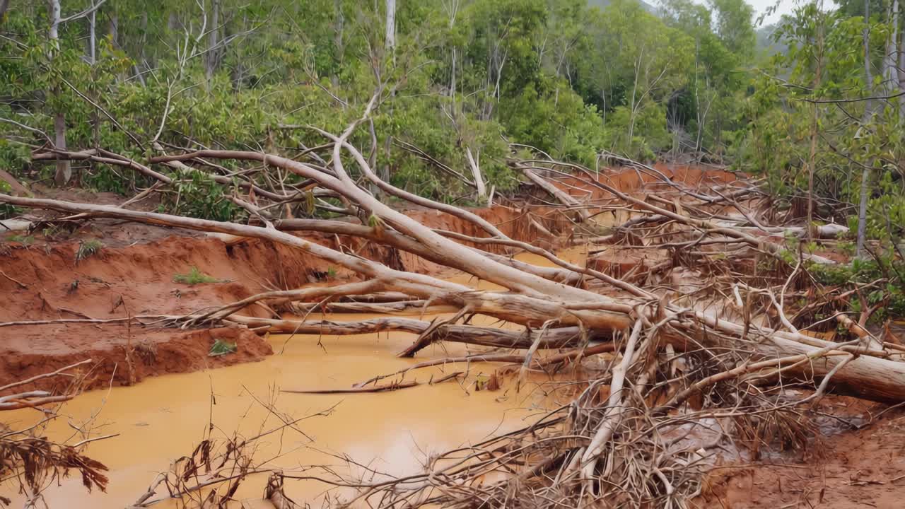 Erosion and Deforestation in a Forest