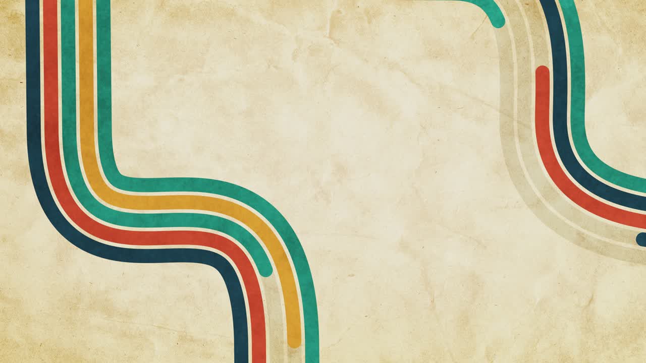 Animated Retro Colorful Lines on Vintage Paper Background