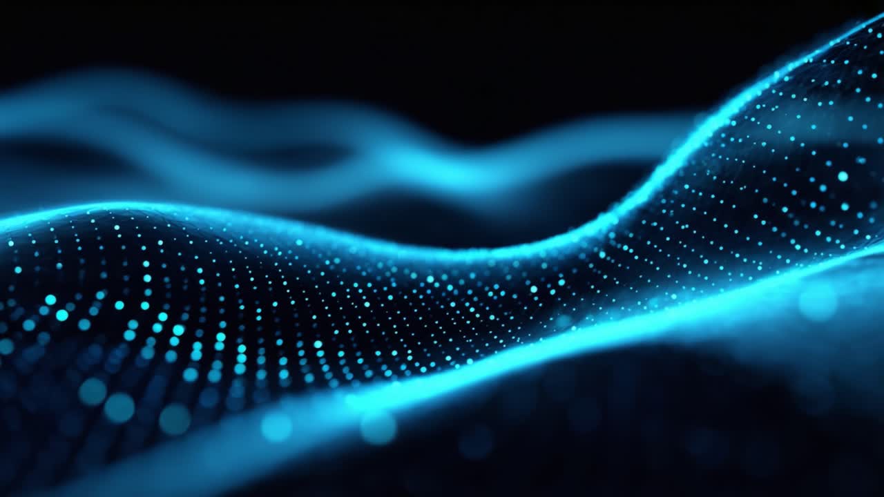 Captivating Waves of Light: A Mesmerizing Journey Through an Abstract Landscape of Glowing Particles and Fluid Motion in a Digital Universe