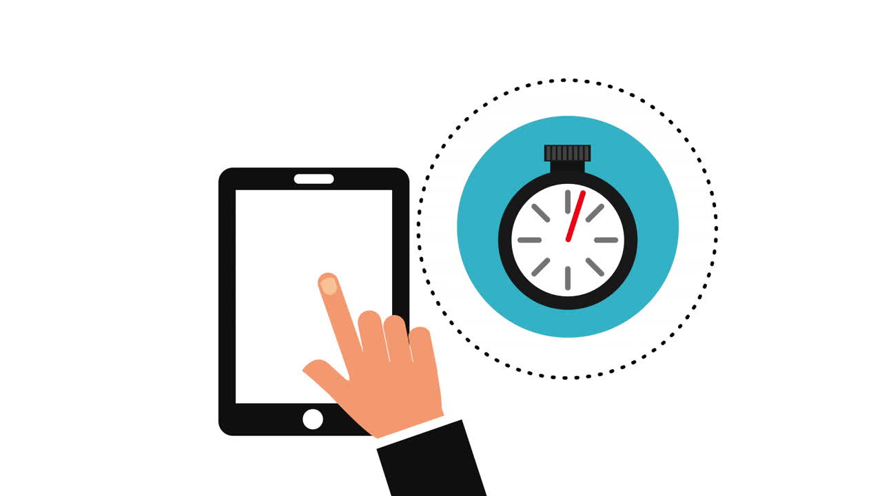 healthy lifestyle with smartphone animation